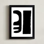 "Abstract Forms" - Art Print in Black and White by Ilana Greenberg - Framed