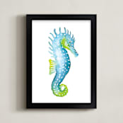 "Speckled Seahorse" - Art Print in Sea by Rochelle Renee - Framed