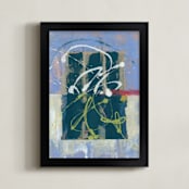"Kinetic" - Art Print in Blue by Misty Hughes - Framed