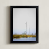 "Foggy Bayou" - Art Print in sky blue by Mary Ann Glynn-Tusa - Framed