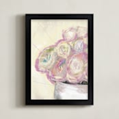 "Floral Still" - Art Print in Rose Dust by Amy Moen - Framed
