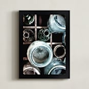 "Bottles II" - Art Print in Emerald Green by Debra Pruskowski - Framed