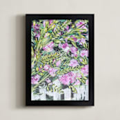 "Key West I" - Art Print in Bougainvillea by Debi Perkins - Framed
