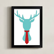 "Mr Dear" - Art Print in Teal blue by Johanna Phillips Huuva - Framed