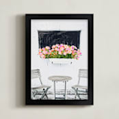 "Barn Window" - Art Print in pink & white by Katrina Leandro - Framed