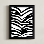 "Zebra Stripes" - Art Print in Black and White by Ilana Greenberg - Framed
