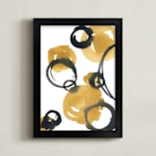 "Stay All Day" - Art Print in Black + Gold by Kinga Subject - Framed
