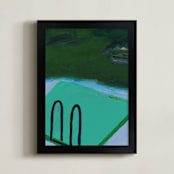 "Lake Life" - Art Print in summer green by Lauren Packard - Framed