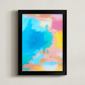 "Malibu Vibe" - Art Print in beach blue by Jenny Partrite - Framed