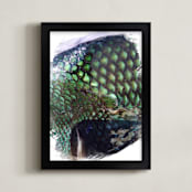 "Abstract Scales ll" - Art Print in Peacock Green by Carole Crohan - CaroleeXpressions - Framed