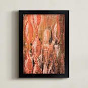 "Ramble" - Art Print in Coral Peach by Stacy Kron - Framed
