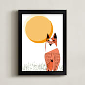 "POKER FACE" - Art Print in yellow by Rushmi - Framed