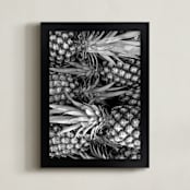 "A Pineapple for the Teacher" - Art Print in Shadow Grey by Mechelle Gilford - Framed