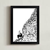 "Busy Solitude" - Art Print in Busy Black by Stuart Heir - Framed