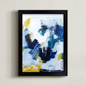 "Swimmingly" - Art Print in Sea Blue by Katie Craig - Framed
