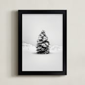 "Tranquil Snow III" - Art Print in Winter Grey by Gabrial Reising - Framed