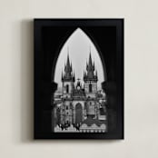 "Old Town Peek" - Art Print in Black and White by Mark Kirby - Framed