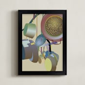 "Impressionist Kitchen" - Art Print in Plum by Pat Jennings - Framed