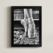 "En Pointe on Railroad" - Art Print in Black & White by Zanne Bedore - Framed
