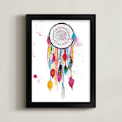 "Dream Catcher #3" - Art Print in Pink by Kelsey McNatt - Framed
