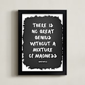 "Mixture of Madness" - Art Print in Black by Gray Star Design - Framed