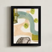 "Times Like These 2" - Art Print in Retro Colors by Amy Moen - Framed