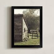 "Peaceful Days" - Art Print in Rustic Green by Gray Star Design - Framed