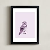 "Owlette" - Art Print in lavendar by IMG_101 - Framed