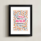 "Little Wild Flower" - Art Print in Yellow by Rebecca Humphreys - Framed