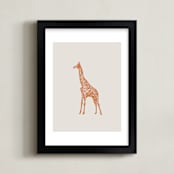 "the Giraffe" - Art Print in pumpkin by IMG_101 - Framed