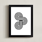 "Inner Looped" - Art Print in Black Line by Nathan Poland - Framed