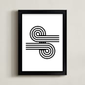 "Right Or Left" - Art Print in Black Line by Nathan Poland - Framed