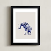 "the Elephant" - Art Print in in the navy by IMG_101 - Framed
