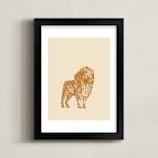 "the Lion" - Art Print in golden rod by IMG_101 - Framed