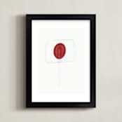 "one lollipop" - Art Print in brick red by Leanne Friedberg - Framed
