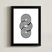 "Tri Oval" - Art Print in Black Line by Nathan Poland - Framed