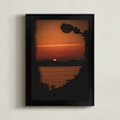 "Light Off, Light On" - Art Print in Sunset Orange by Rasa Puzinaite - Framed