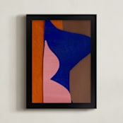 "BlueNote" - Art Print in Brilliant Blue by cyrille gulassa - Framed