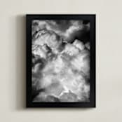 "Puffy Clouds" - Art Print in noir by Alexis Arnold - Framed