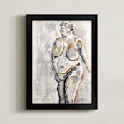 "Woman Standing" - Art Print in Sterling by Allison Belolan - Framed