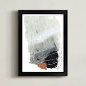 "Line gradation" - Art Print in Off white gradation by Bethania Lima - Framed