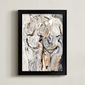 "Two Bodies" - Art Print in Charcoal by Allison Belolan - Framed