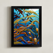 "Sea Sway" - Art Print in Sea Blue by BROOK PAGE - Framed