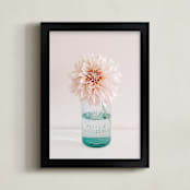 "Dinner Plate Dahlia" - Art Print in Blush Pink by Joelle Segal - Framed