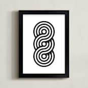 "Triple Loop" - Art Print in Black Line by Nathan Poland - Framed