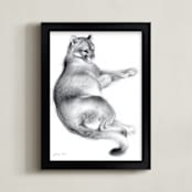 "Puma" - Art Print in stormcloud by Tracy Ann - Framed