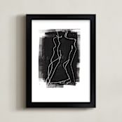 "Woman Abstracted" - Art Print in Noir by Allison Belolan - Framed