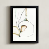 "Wait and See" - Art Print in Gold Yellow by Amy Moen - Framed