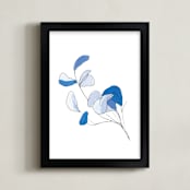 "Eucalyptus Sonnet" - Art Print in Brilliant Blue by Katie Craig - Framed