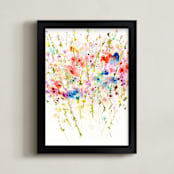 "Flourishing Wildflowers" - Art Print in Rose by Lindsay Megahed - Framed